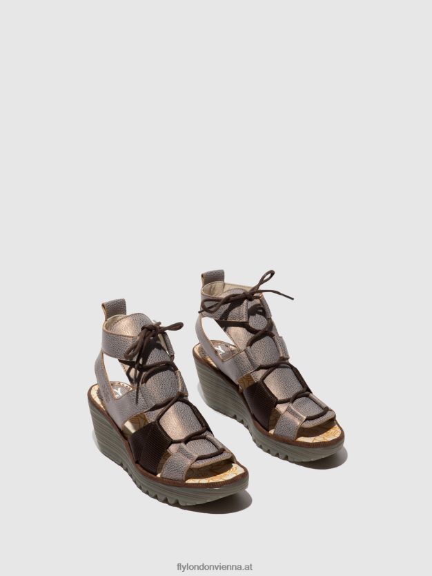 Schnürsandalen yaca413 Frauen Fly London ZV2XXB472 Bronze