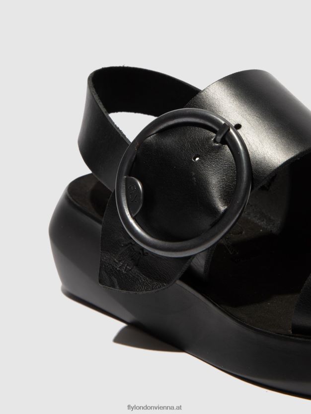 Schnallensandalen bani739 Frauen Fly London ZV2XXB611 Zaumzeug schwarz