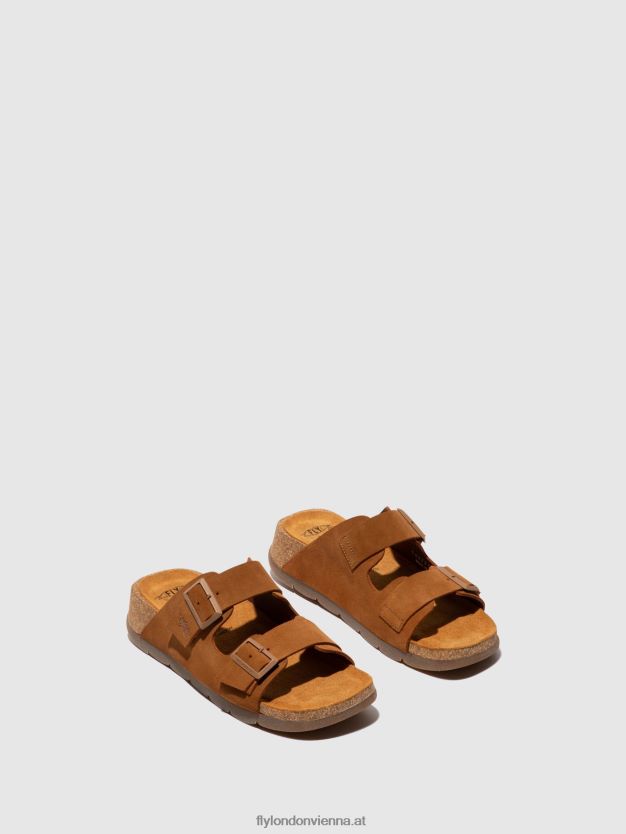 Schnallensandalen caja721 Frauen Fly London ZV2XXB391 Wildleder Kamel