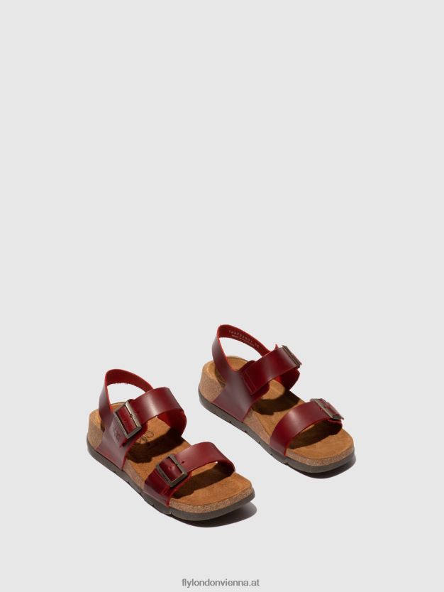 Schnallensandalen ceke722 Frauen Fly London ZV2XXB606 Zaum rot