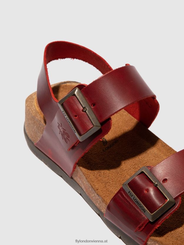 Schnallensandalen ceke722 Frauen Fly London ZV2XXB606 Zaum rot