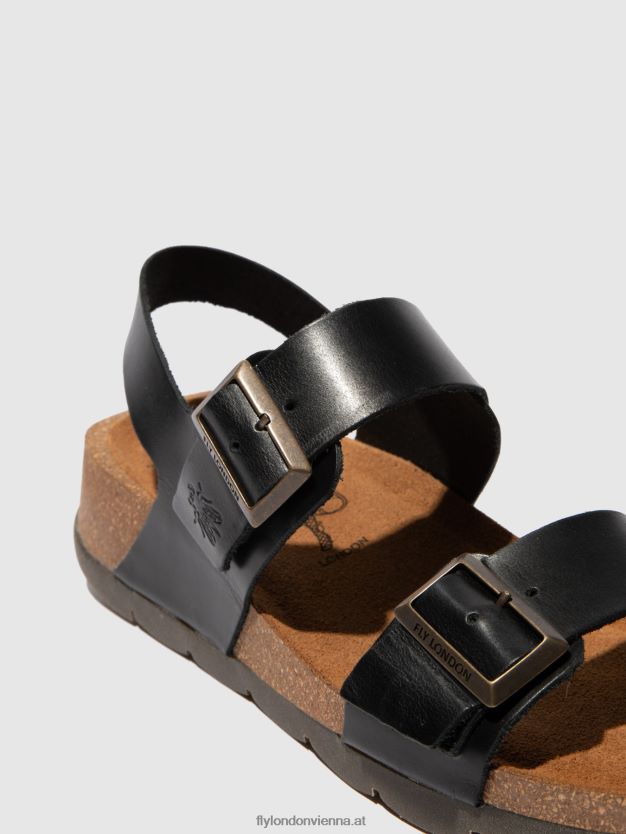 Schnallensandalen ceke722 Frauen Fly London ZV2XXB612 Zaumzeug schwarz