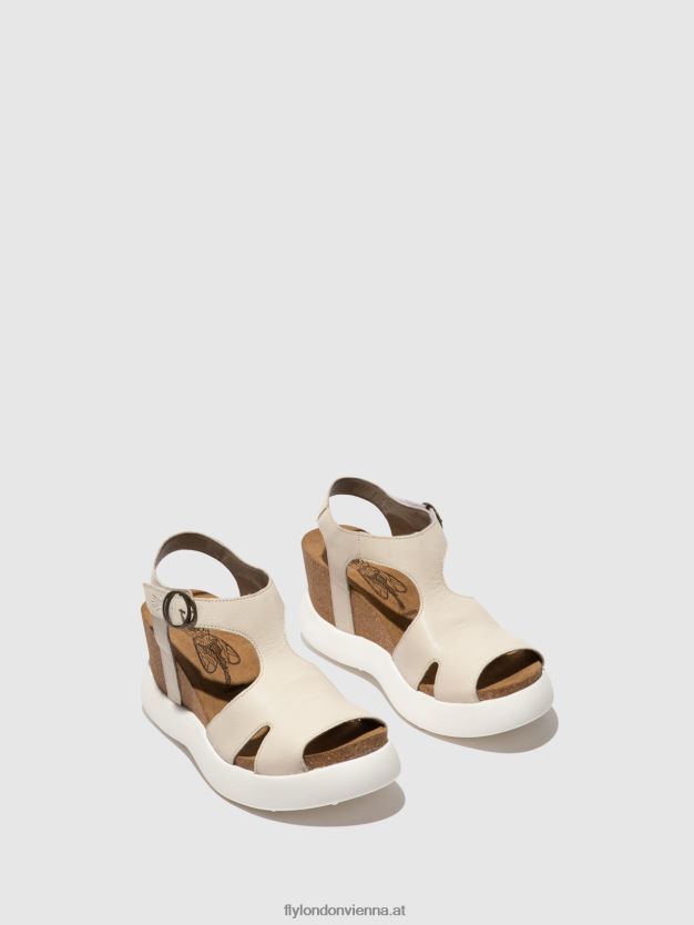 Schnallensandalen gova962 Frauen Fly London ZV2XXB494 nicht-gerade weiss