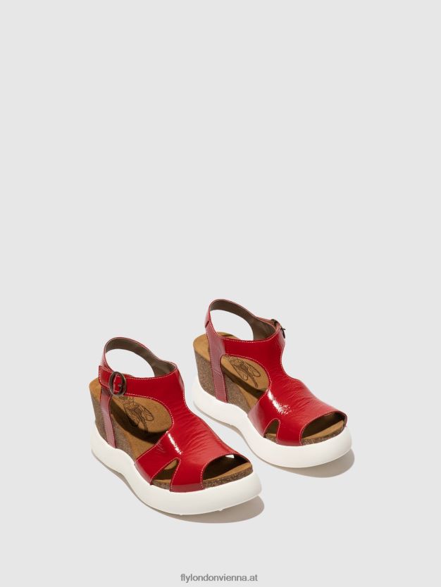 Schnallensandalen gova962 Frauen Fly London ZV2XXB495 Rot