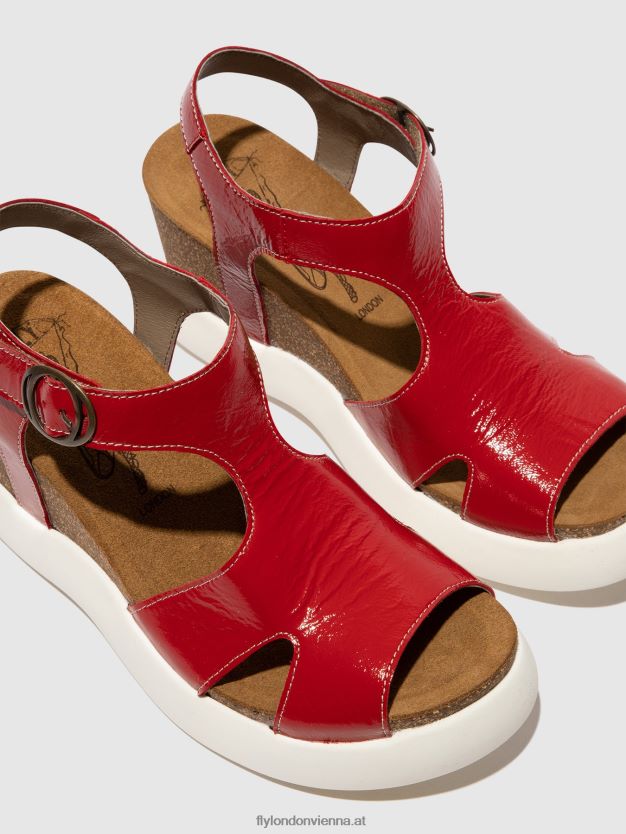 Schnallensandalen gova962 Frauen Fly London ZV2XXB495 Rot