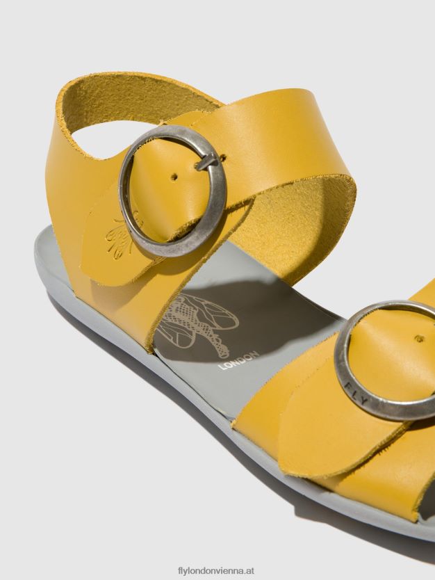 Schnallensandalen masa757 Frauen Fly London ZV2XXB498 Senf