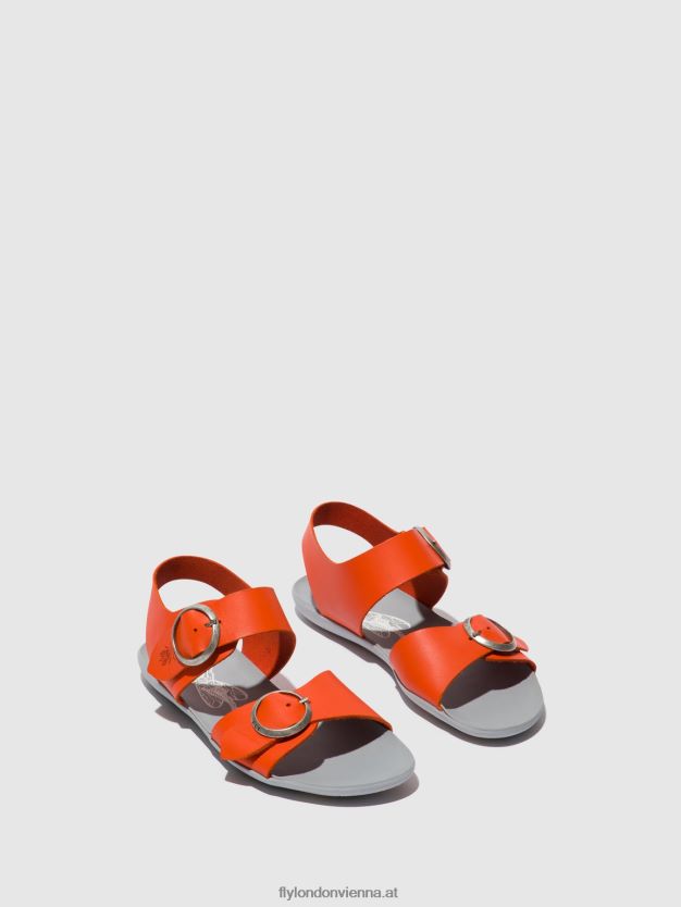 Schnallensandalen masa757 Frauen Fly London ZV2XXB563 Koralle