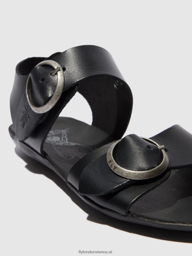Schnallensandalen masa757 Frauen Fly London ZV2XXB608 Zaumzeug schwarz