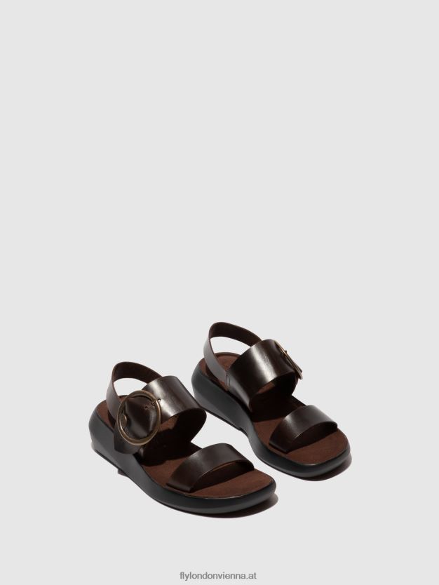 Slingback-Sandalen bani739 Frauen Fly London ZV2XXB468 dunkelbraun
