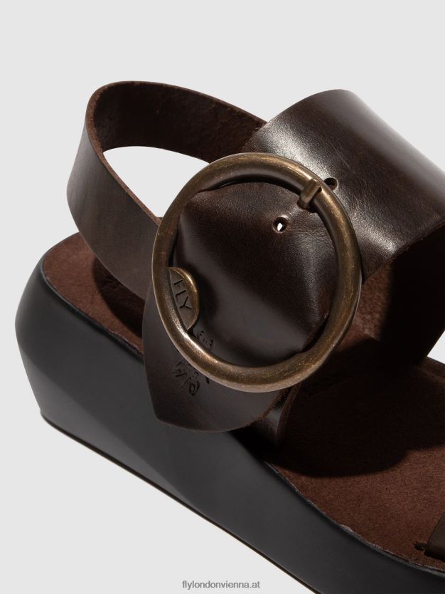 Slingback-Sandalen bani739 Frauen Fly London ZV2XXB468 dunkelbraun