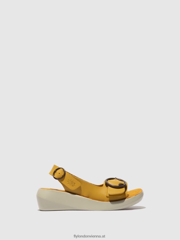Slingback-Sandalen berk754 Frauen Fly London ZV2XXB465 Senf
