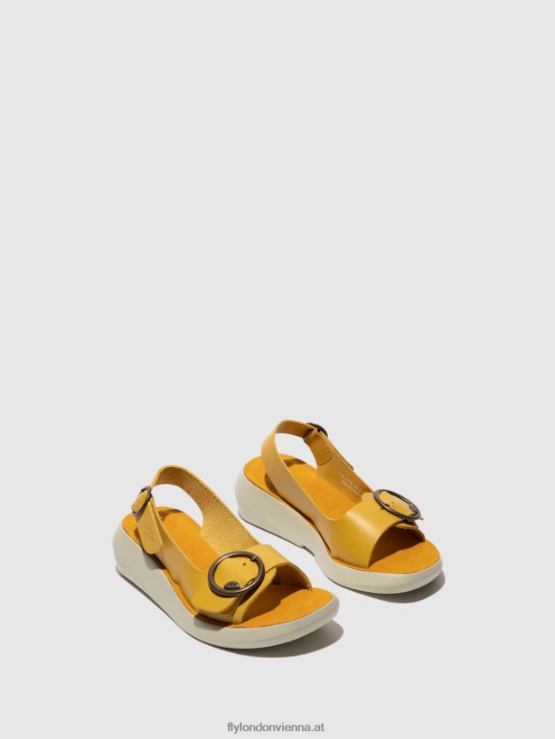 Slingback-Sandalen berk754 Frauen Fly London ZV2XXB465 Senf