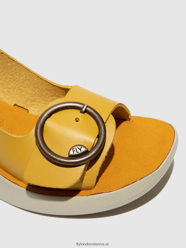 Slingback-Sandalen berk754 Frauen Fly London ZV2XXB465 Senf