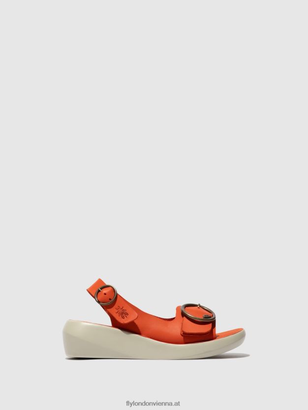 Slingback-Sandalen berk754 Frauen Fly London ZV2XXB585 Koralle