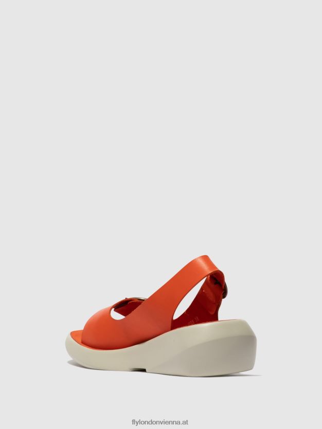 Slingback-Sandalen berk754 Frauen Fly London ZV2XXB585 Koralle