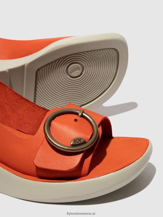 Slingback-Sandalen berk754 Frauen Fly London ZV2XXB585 Koralle