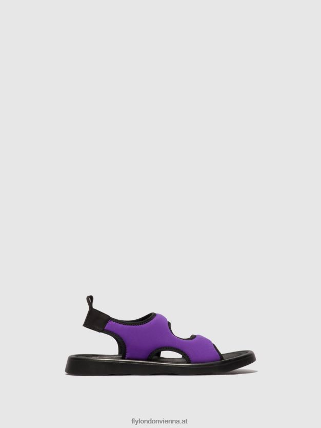 Slingback-Sandalen treq930 Frauen Fly London ZV2XXB452 viola/schwarz