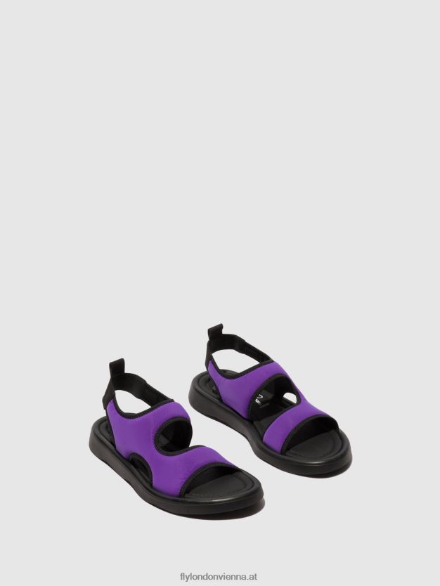 Slingback-Sandalen treq930 Frauen Fly London ZV2XXB452 viola/schwarz