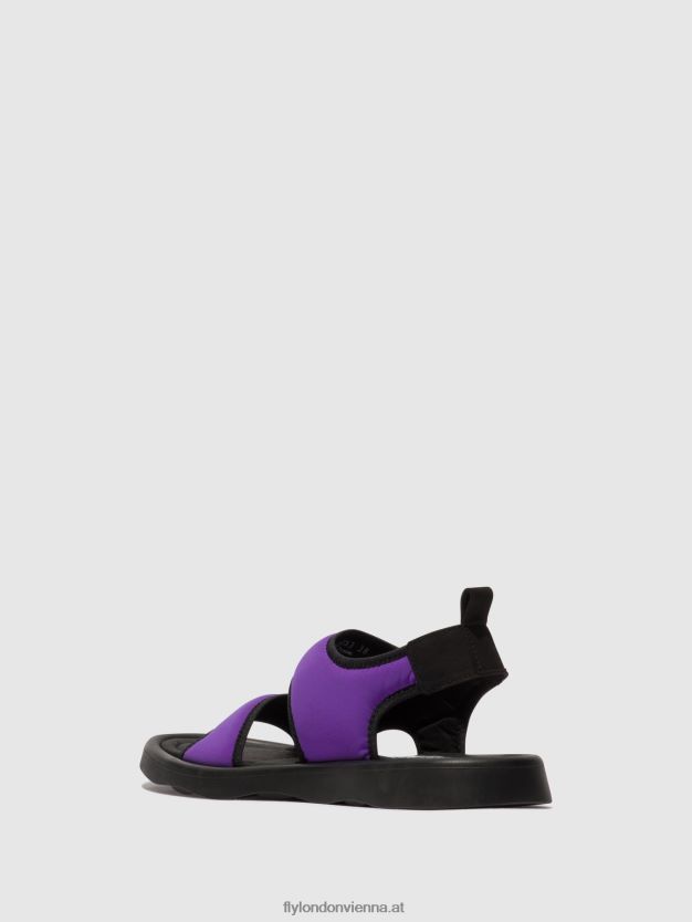 Slingback-Sandalen treq930 Frauen Fly London ZV2XXB452 viola/schwarz