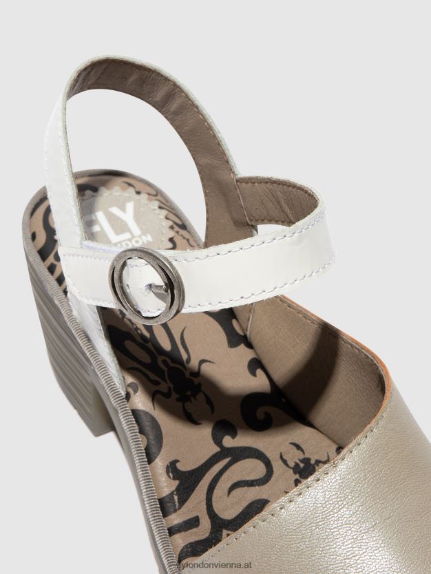 Slingback-Sandalen wely439 Frauen Fly London ZV2XXB444 silber/offwhite