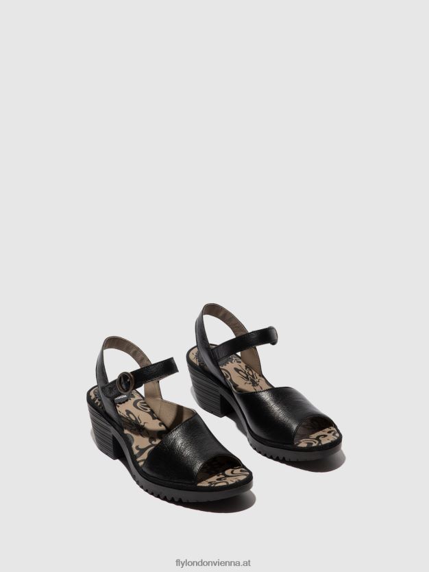 Slingback-Sandalen wely439 Frauen Fly London ZV2XXB453 Schwarz