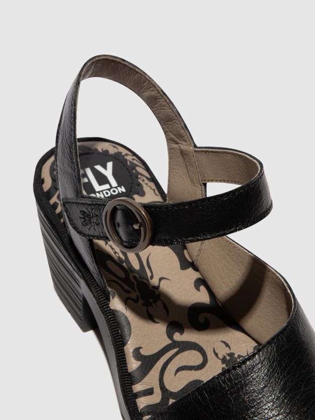 Slingback-Sandalen wely439 Frauen Fly London ZV2XXB453 Schwarz