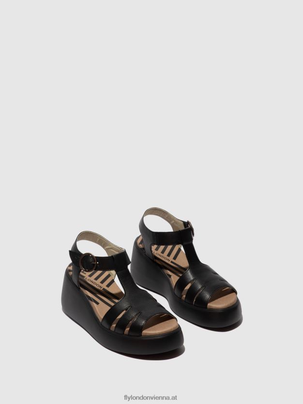 T-Riemen-Sandalen duma955 Frauen Fly London ZV2XXB413 Schwarz