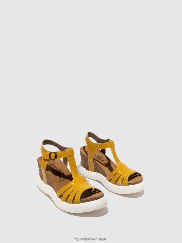 T-Riemen-Sandalen gait959 Frauen Fly London ZV2XXB410 Gelb