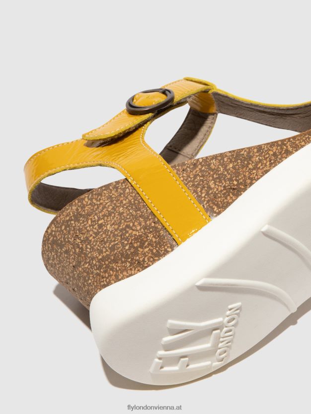 T-Riemen-Sandalen gait959 Frauen Fly London ZV2XXB410 Gelb