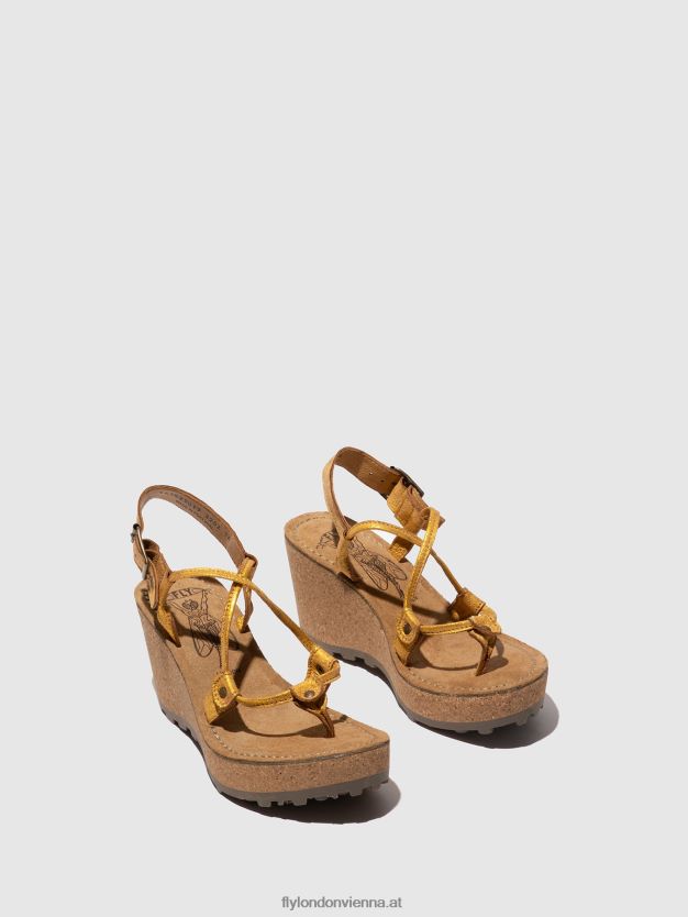 T-Riemen-Sandalen, meine Güte Frauen Fly London ZV2XXB519 Gelb