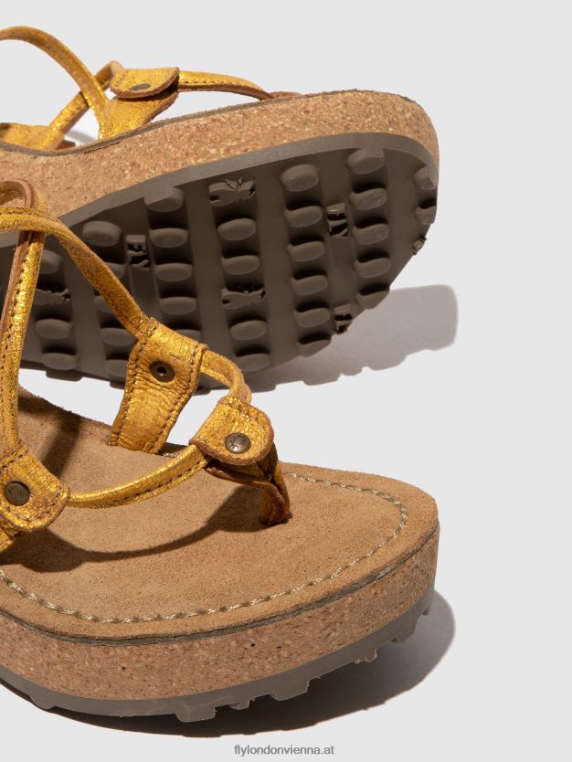 T-Riemen-Sandalen, meine Güte Frauen Fly London ZV2XXB519 Gelb