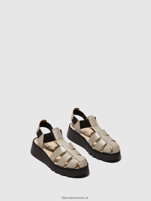 T-Riemen-Sandalen pefi429 Frauen Fly London ZV2XXB405 Silber