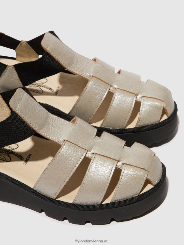 T-Riemen-Sandalen pefi429 Frauen Fly London ZV2XXB405 Silber