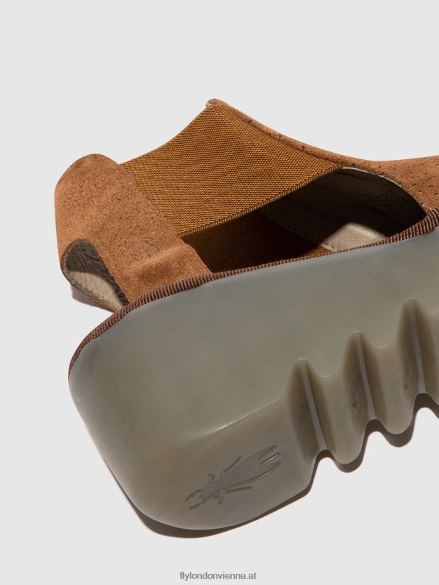 elastische Sandalen biga412 Frauen Fly London ZV2XXB479 Cognac
