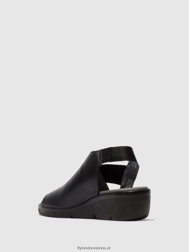 elastische Sandalen nily940 Frauen Fly London ZV2XXB482 Schwarz