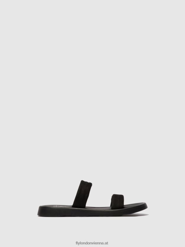 flache Sandalen taja872 Frauen Fly London ZV2XXB554 Schwarz