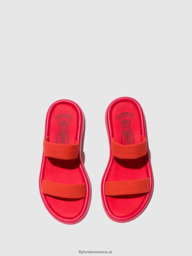 flache Sandalen taja872 Frauen Fly London ZV2XXB555 Teufelsrot