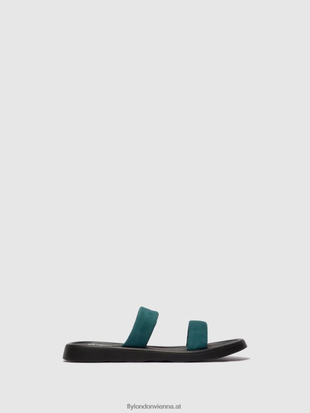 flache Sandalen taja872 Frauen Fly London ZV2XXB557 blaugrün