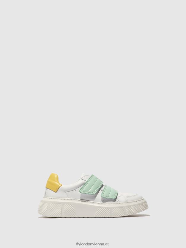 Klett-Sneaker edda513 Frauen Fly London ZV2XXB755 weiß/mynt/gelb