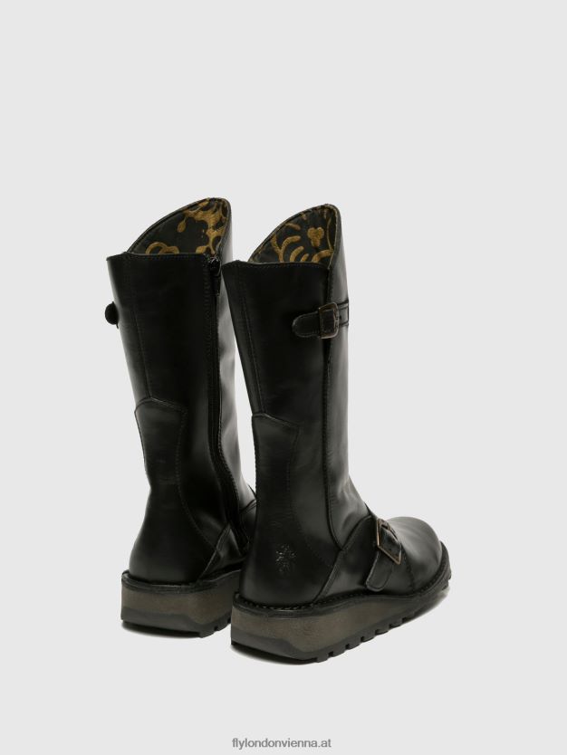 Schnallenstiefel me Frauen Fly London ZV2XXB344 Schwarz