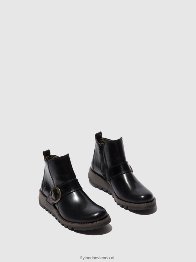 Schnallenstiefel sias812 Frauen Fly London ZV2XXB337 Teppich schwarz
