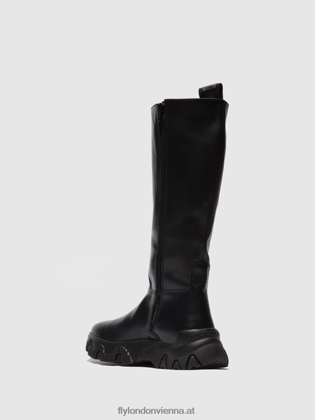 Stiefel mit Reißverschluss febe886 Frauen Fly London ZV2XXB312 Tunderschwarz