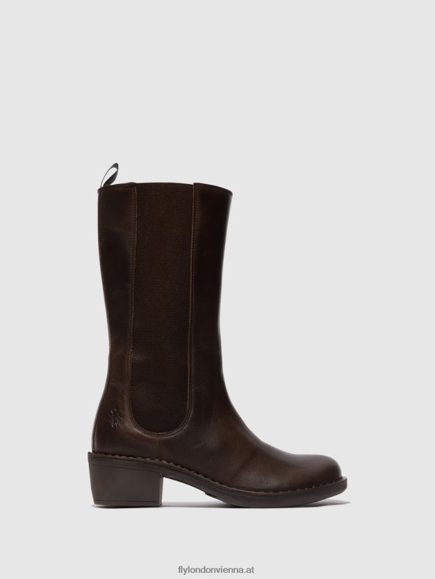 Stiefel mit Reißverschluss mada081 Frauen Fly London ZV2XXB303 dk. braun