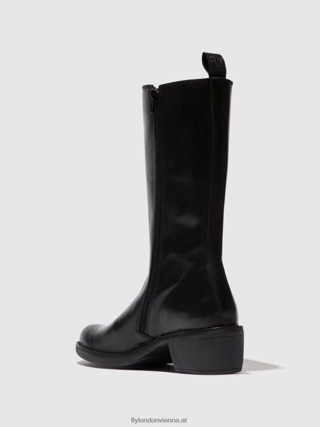Stiefel mit Reißverschluss mada081 Frauen Fly London ZV2XXB307 Schwarz