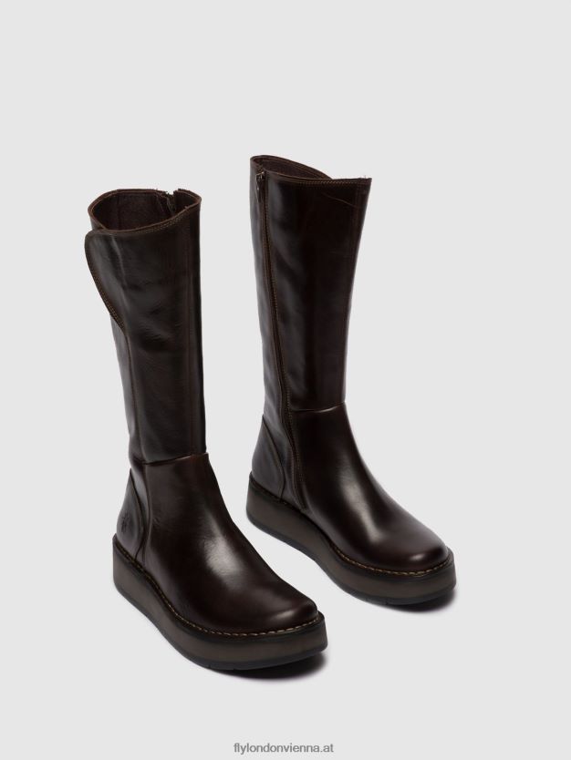 Stiefel mit Reißverschluss rhea042 Frauen Fly London ZV2XXB341 Teppich dk. braun