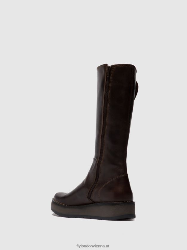 Stiefel mit Reißverschluss rhea042 Frauen Fly London ZV2XXB341 Teppich dk. braun