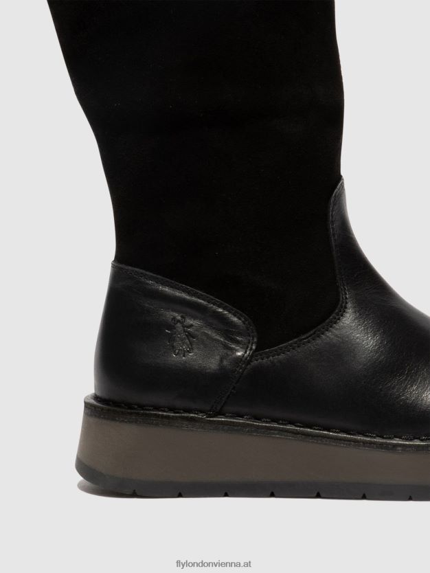 Stiefel mit Reißverschluss rula083 Frauen Fly London ZV2XXB297 Schwarz Grün)