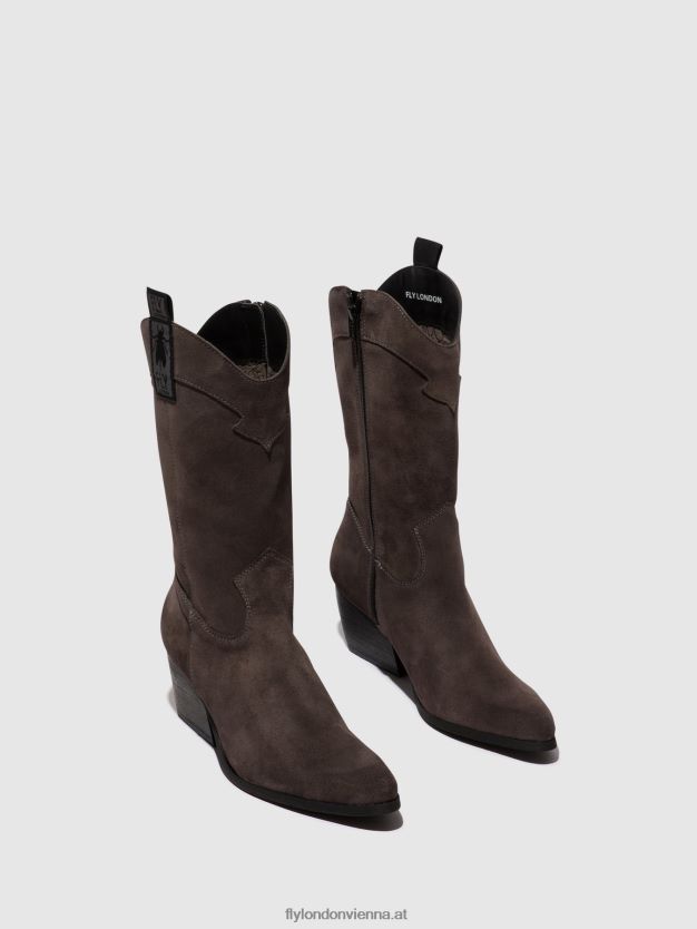 Stiefel mit Reißverschluss teke906 Frauen Fly London ZV2XXB294 grau