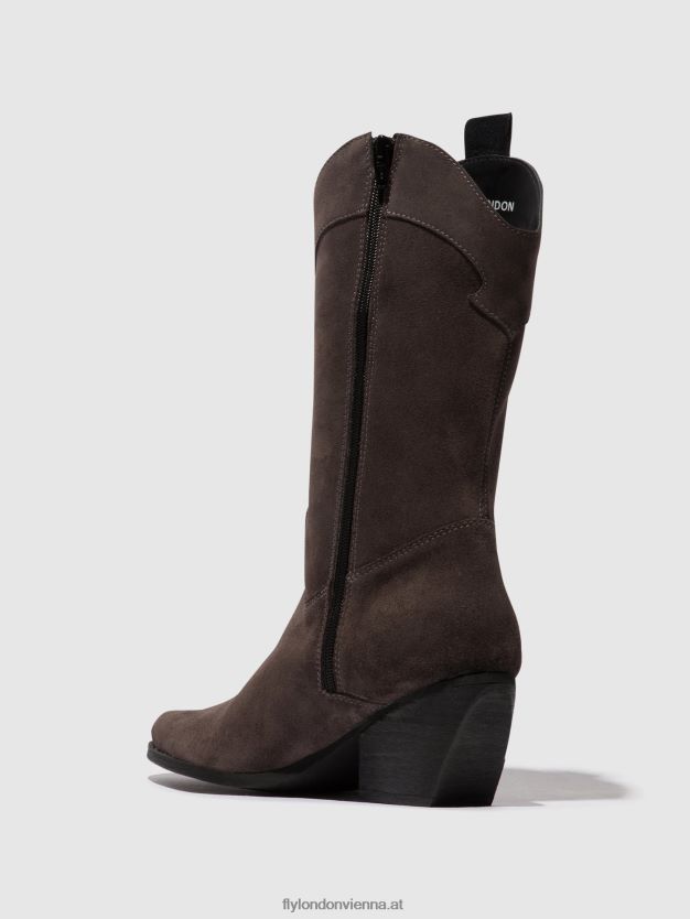 Stiefel mit Reißverschluss teke906 Frauen Fly London ZV2XXB294 grau