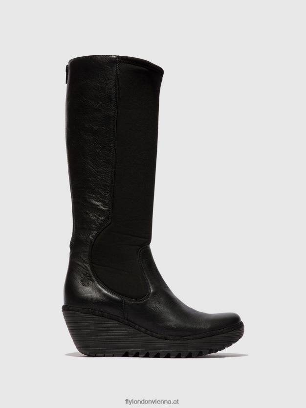 Stiefel mit Reißverschluss yoja401 Frauen Fly London ZV2XXB295 Schwarz